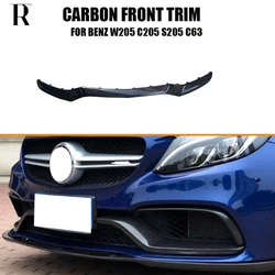 C63 Replaced Carbon Fiber Front Bumper Lip Spoiler for Benz W205 C205 S205 C63 & C63s AMG Sedan & Coupe & Wagon 2015 - 2021