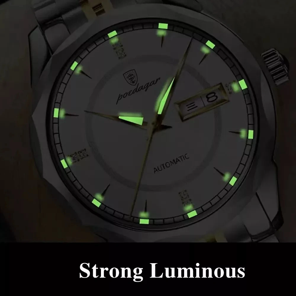 POEDAGAR Watch Luxury Quazt Men Watches Waterproof Luminous Date Man Wristwatch Fashion Sports Male Clock Box Gift