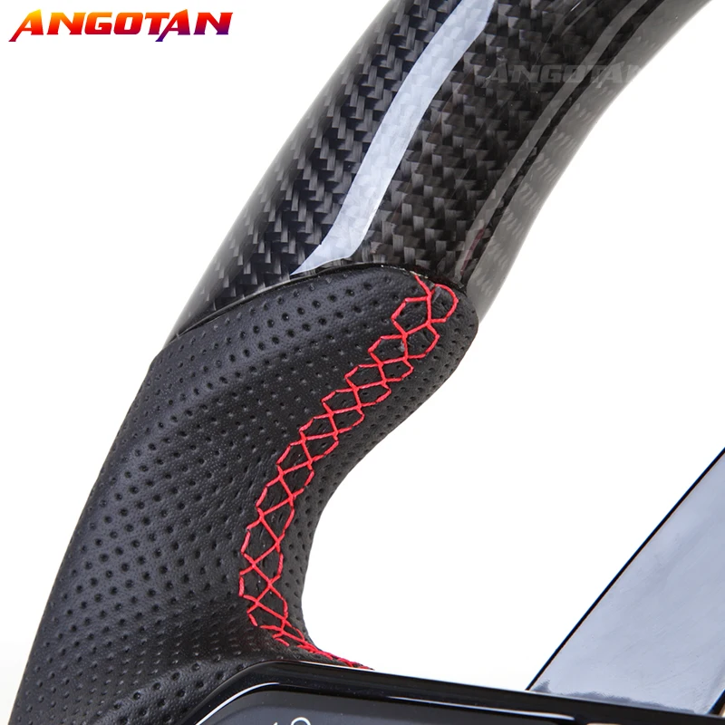 Carbon Fiber Steering Wheel Fit For Audi  R8 TT TTs  Sport Car volante esportivo Perforated Leather