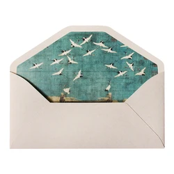 Lot de 4 enveloppes Style chinois rétro peinture chinoise couleur doublée enveloppe cadeau de vacances enveloppe d'invitation