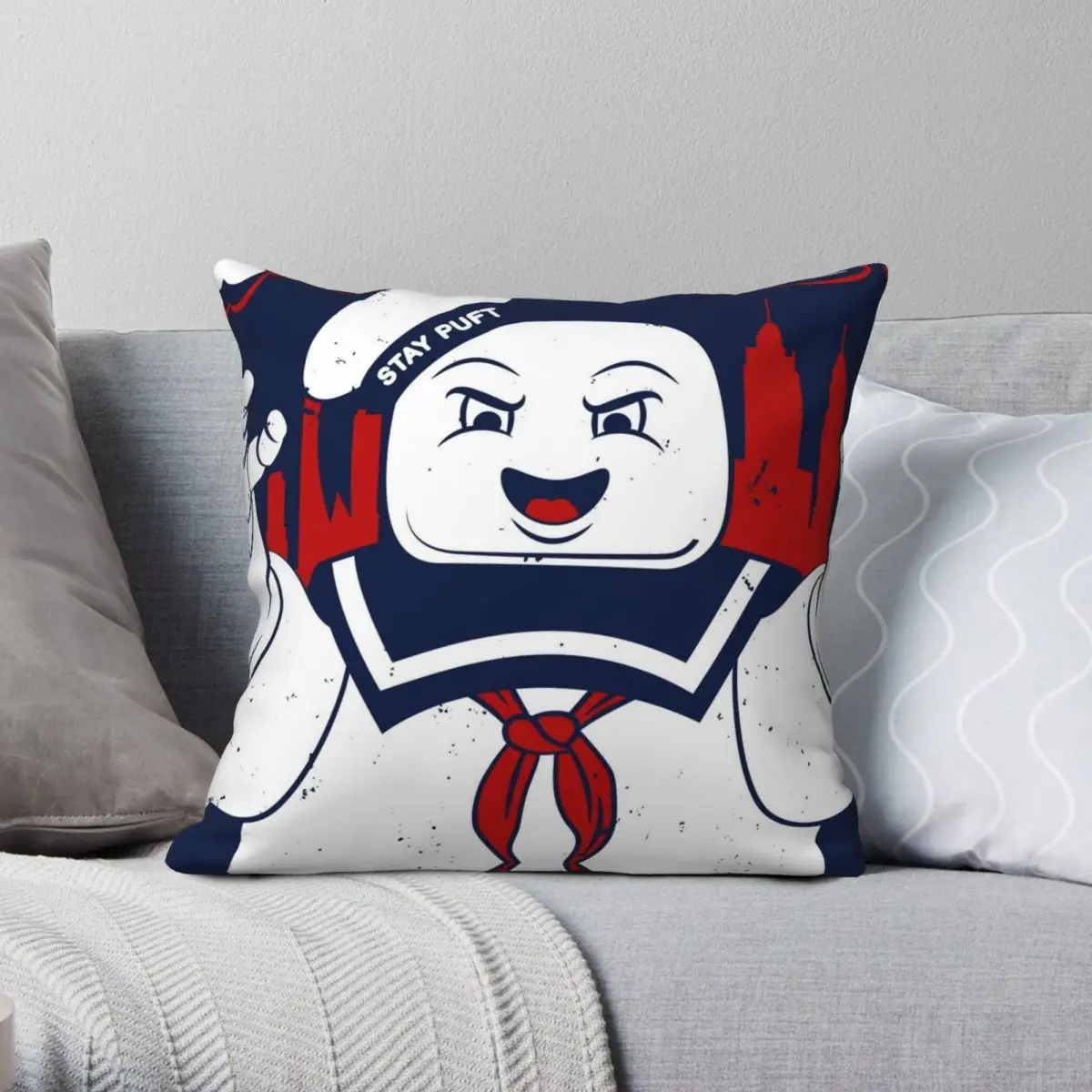 STAYPUFT MARSHMALLOWS Square Pillowcase Polyester Linen Velvet Printed Zip Decor Home Cushion Cover 45x45