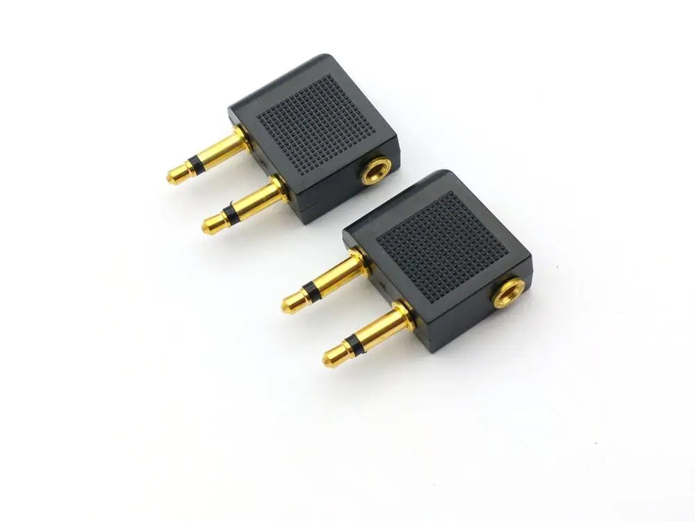 Imagem -03 - Adaptador de Áudio 100 mm para Viagem Adaptador Dourado para Avião Companhia Avião Fone de Ouvido de Viagem com 3.5 Peças