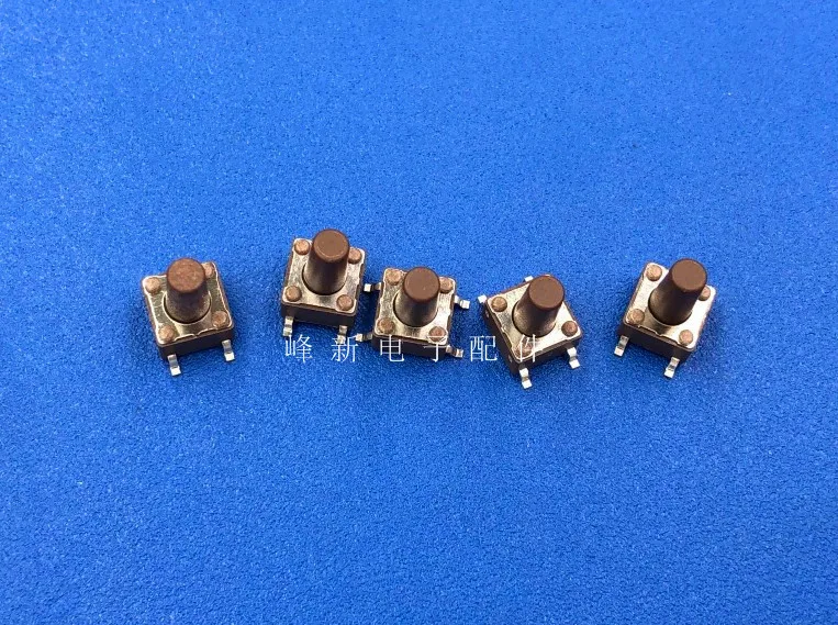 30pcs DTSM-65N-V Taiwan SMD 4-pin switch 6*6*9.5 key switch micro-motion brown button tact switch