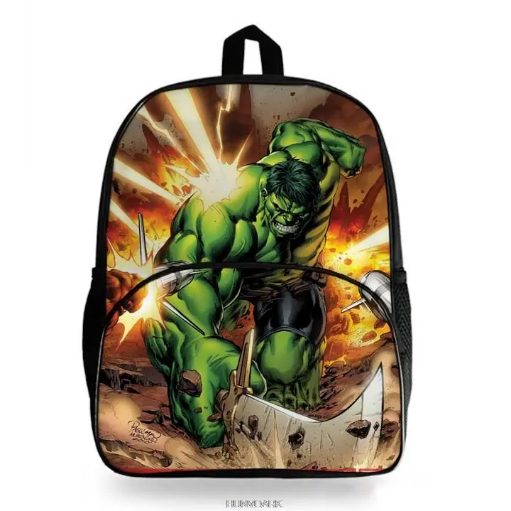 3D Print Children School Bags Kids Hulk Teenager Boys Girls School Backpack 16inch Primary Mochilas