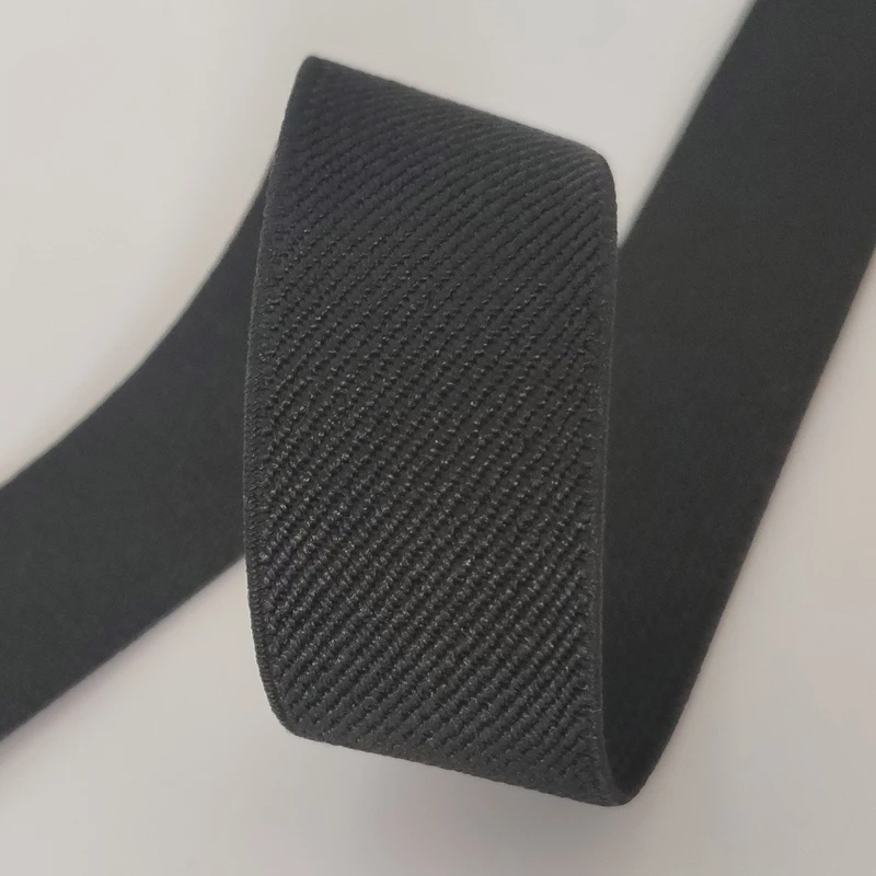 

20mm 3/4 " High Quality Black Color Elastic Band Webbing 2cm Width Twill Tape