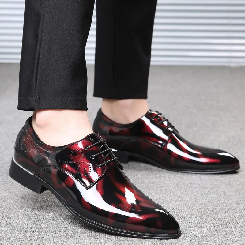 Patent Leather Oxford Shoes For Men Dress Shoes Men Formal Shoes Pointed Toe Business Wedding Plus Size  men dress shoe