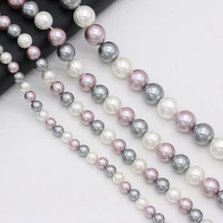 Natural shell bead round mixed mother of pearl beaded loose spacer beads for jewelry making DIY necklace bracelet accessorys