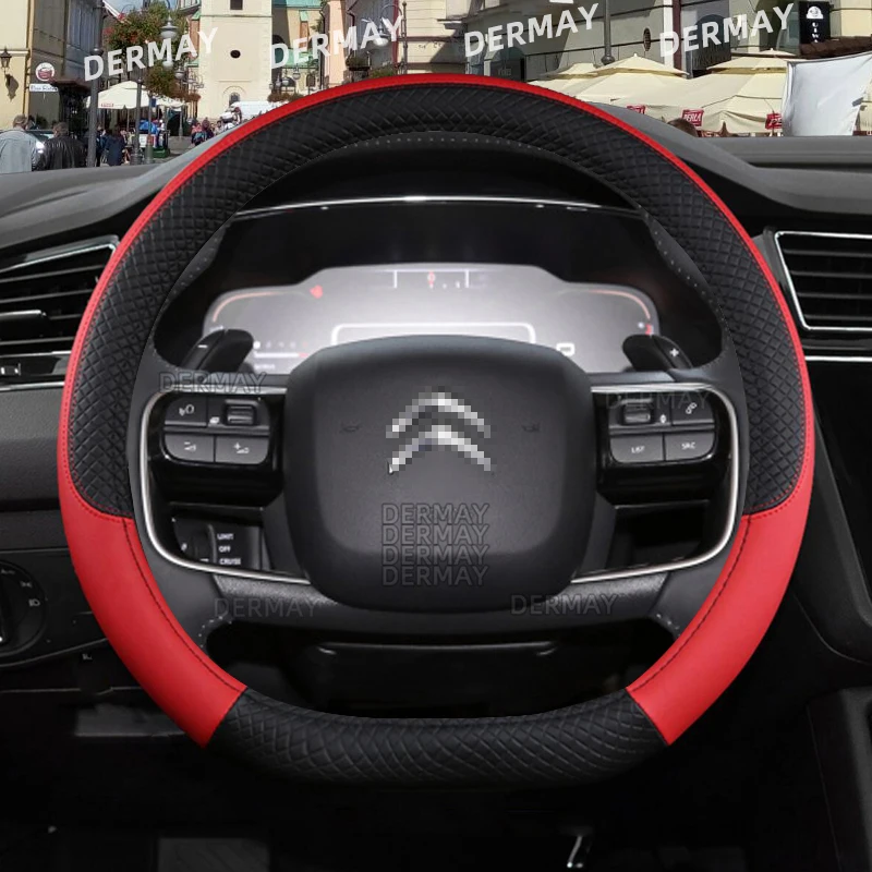 for Citroen C1 C2 C3 C4 C5 C4L Berlingo C4 PICASSO C5 AIRCROSS Car Steering Wheel Cover PU Leather Non-slip Auto Accessories