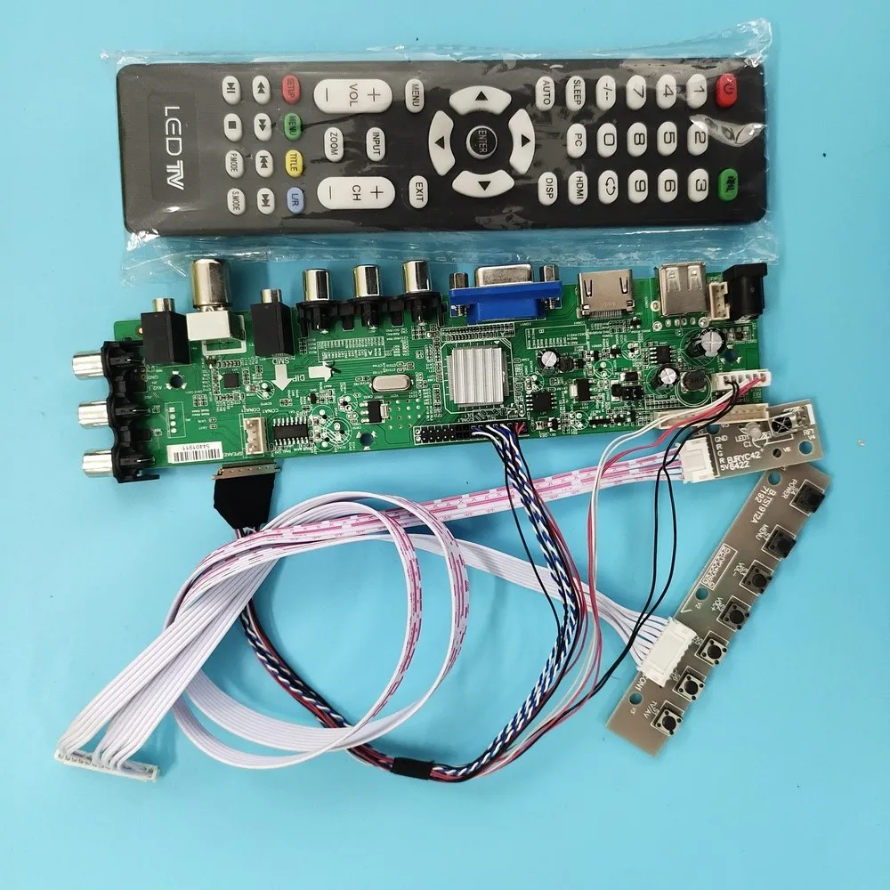 

Комплект для LP156WH3-TLS1/LP156WH3-TLS2 DVB-T пульт дистанционного управления 1366X768 WLED 40pin VGA LED HDMI цифровой контроллер сигналов плата ТВ LVDS USB AV