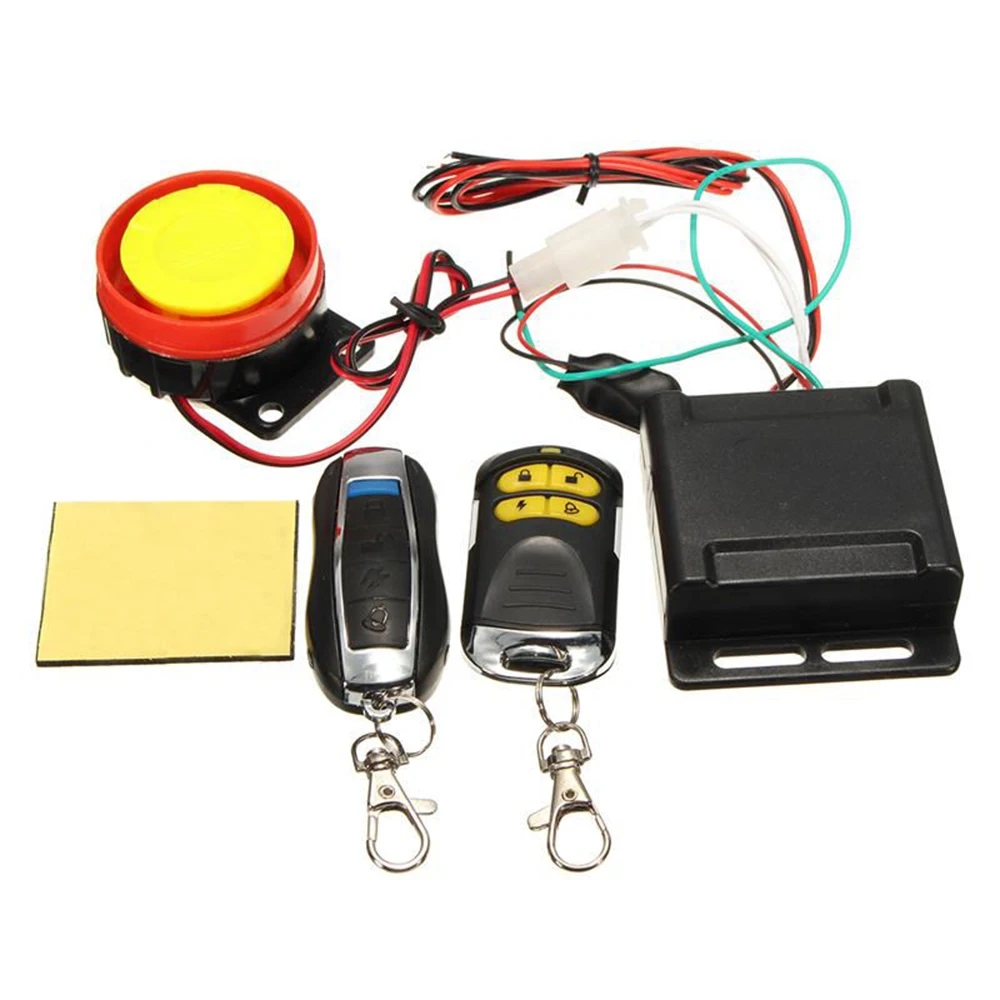 12V Car and Motorcycle Alarm 125db Remote Control Key Shell Motorcycle Speakers Bike Alarm For Motorcycle Bike