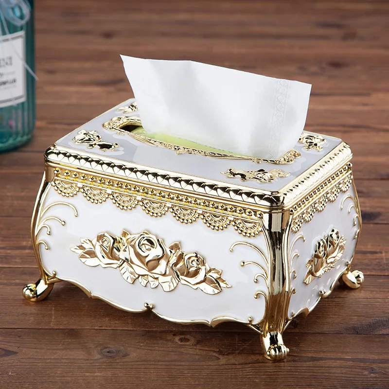 European style acrylic tissue box luxury KTV hotel tissue box tissue rack desk accessories home office bar desktop tissue