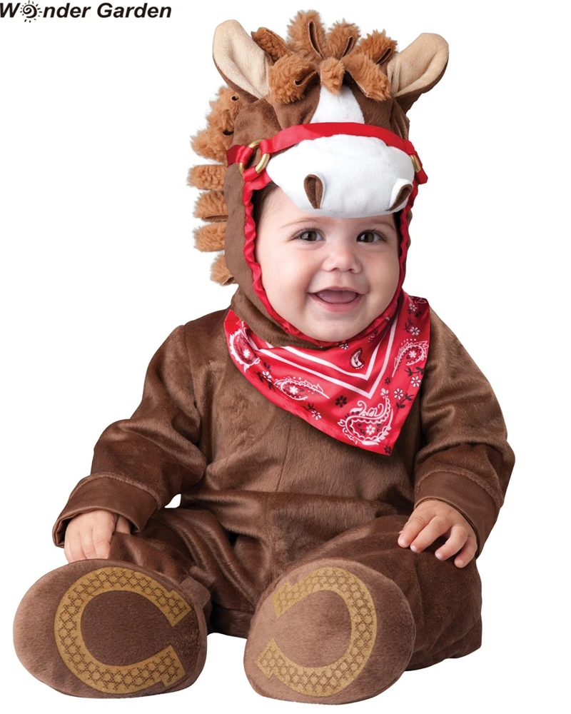 Wonder Garden Infant Toddlers Baby Girls Brown Horse Animal Halloween Purim Holiday Costume