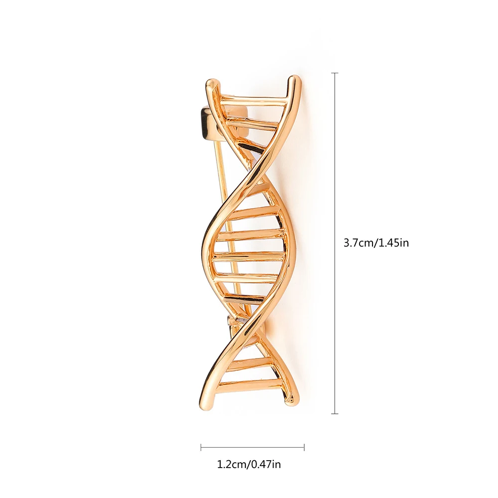 Harong Enamel DNA Double Helix Brooch Medical Biology Fashion Jewelry Lapel Badge Pins Nurse Doctor Gold Color Uniform Pin Gift