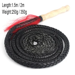 1.5 Meter/2 Meter Hoogwaardig Leer Martial Arts Fitness Tools Outdoor Speelgoed Volwassen Leren Zweep Voor Lichaamsbeweging