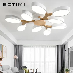 BOTIMI Tree Shaped Gray 110V 220V LED Ceiling Lights For Living Room Modern White Metal Bedroom Lamp Black Surface Mounted Light