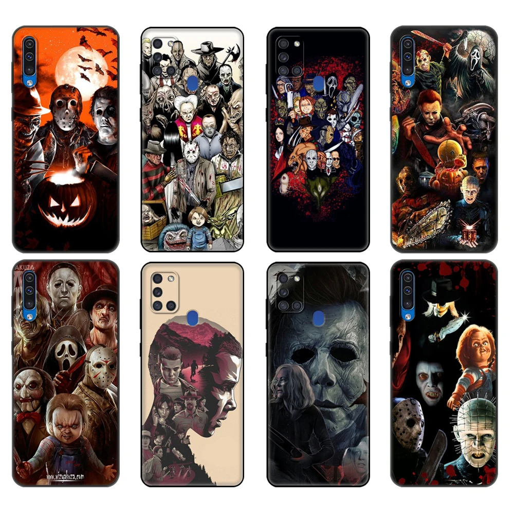 Black tpu Case For Samsung Galaxy A50 50S A30S A10 A01 A11 A21S A31 A41 A51 A71 M21 M30S S10 LITE Cover Movie Horror Icon