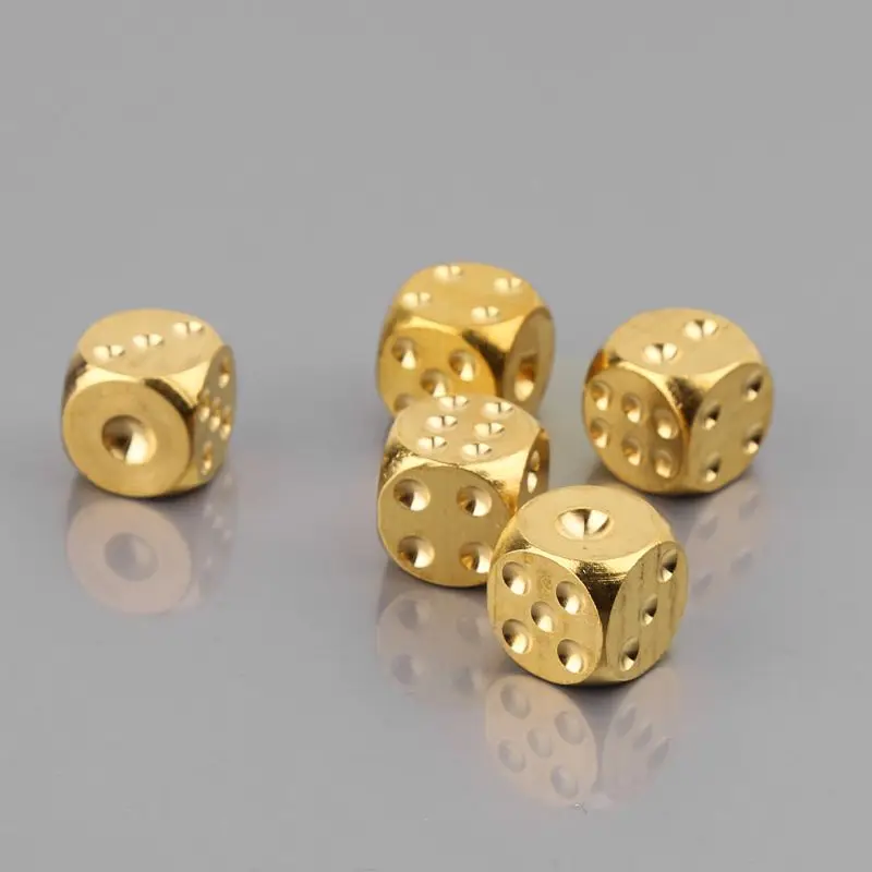 1pc Solid Polished Brass Dice 20mm 6 Sided Rounded Corners Metal Cube Copper Dice Poker Bar Board Game RPG Props Gift