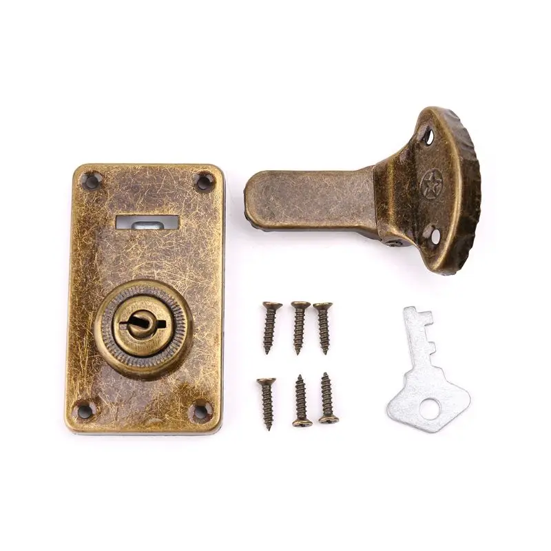 2025 New Bronze Tone Leather Suitcase Buckle Box Vintage Metal Lock Antique Toggle Hasp Latch