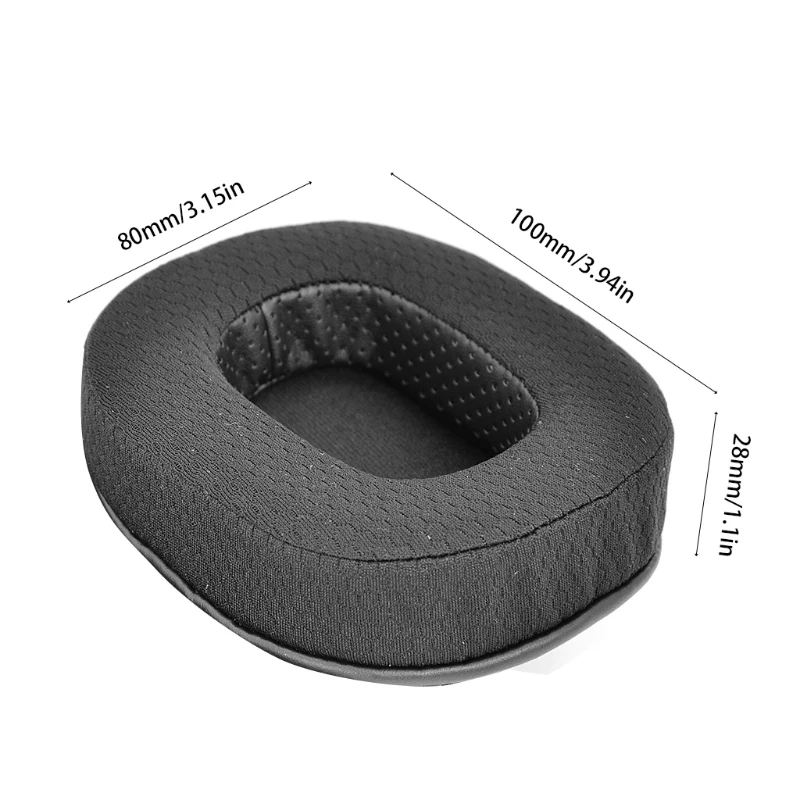 طقم وسائد بطانة للأذن البديلة-لـ razer Blackshark V2 X ، V2 Pro ، قطع غيار سماعات الأذن غطاء ، أسود بيضاوي