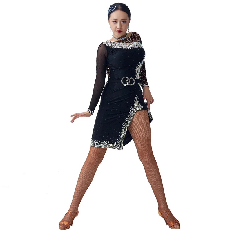 L-2044 High quality new national standard Latin dance dress competition custom high-end rumba cha-cha dance dress for adults