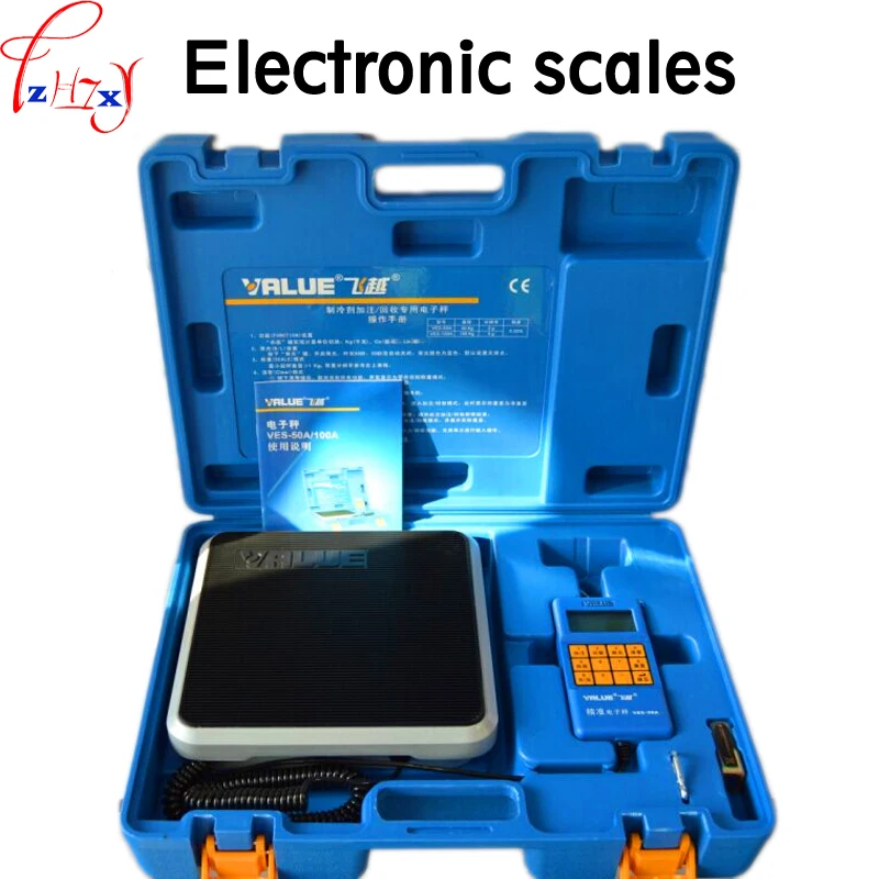 

9V Electronic Scale VES-50A Precision Of The Cold Media Is Called Quantitative Fluorine Balance Scale Refrigeration Tools 1PC