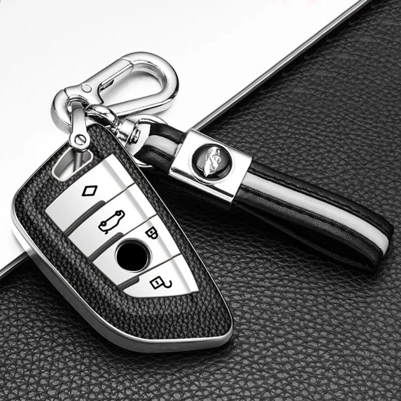 TPU Leather Car Key Case Cover Holder Keychain for BMW X5 F15 X6 F16 G30 7 Serie G11 X1 F48 F39 Protector Accessories