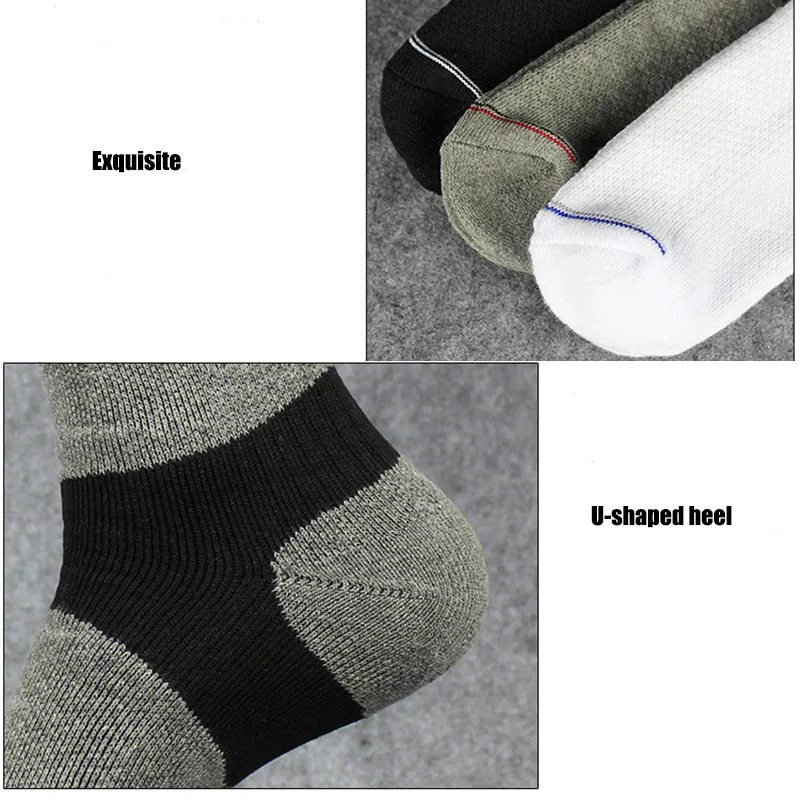 Athletic Crew Socks para homens e mulheres, algodão grosso, fundo de toalha, amortecido, corrida, caminhadas, esportes de raquete, adultos, crianças