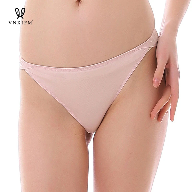 summer pure color mulberry silk ultra-thin panties soft skinny sexy briefs vertical stripes lace transparent mid-waist pantise