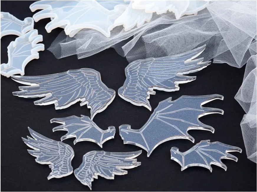 Transparent UV Resin Mold Bat Wings Jewelry Molds UV Resin Molds DIY Handcraft for Making Jewelry