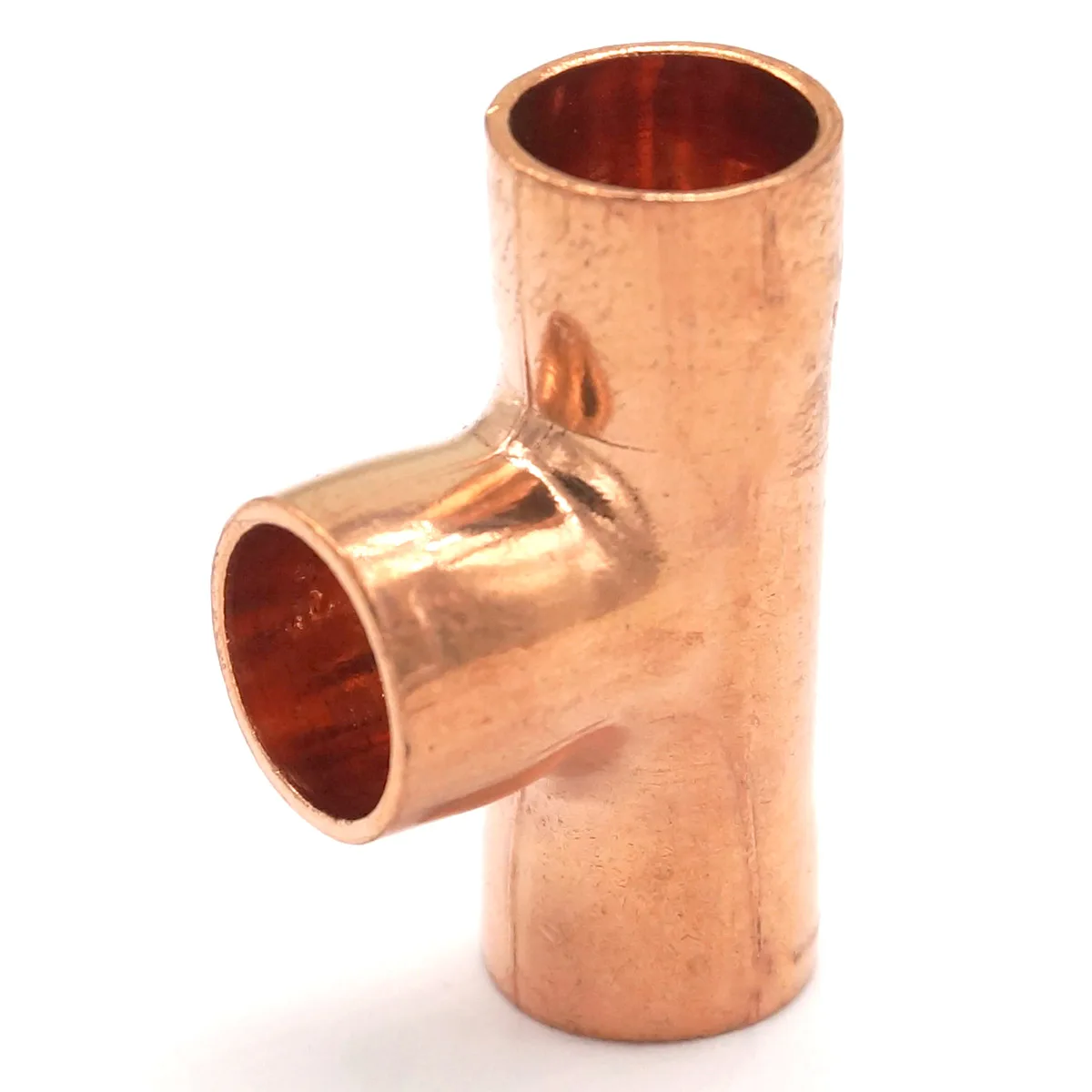 Pure Copper End Feed Euqal Tee 3 Ways Pipe Adapter Air Conditioner Refrigeration Water Heater