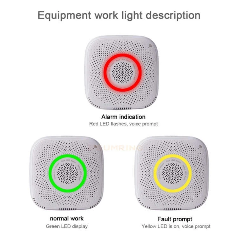 Alarma de Gas inteligente SUMRING, Detector de Gas independiente, funciona en Tuya, WiFi inteligente, alarma de seguridad para el hogar