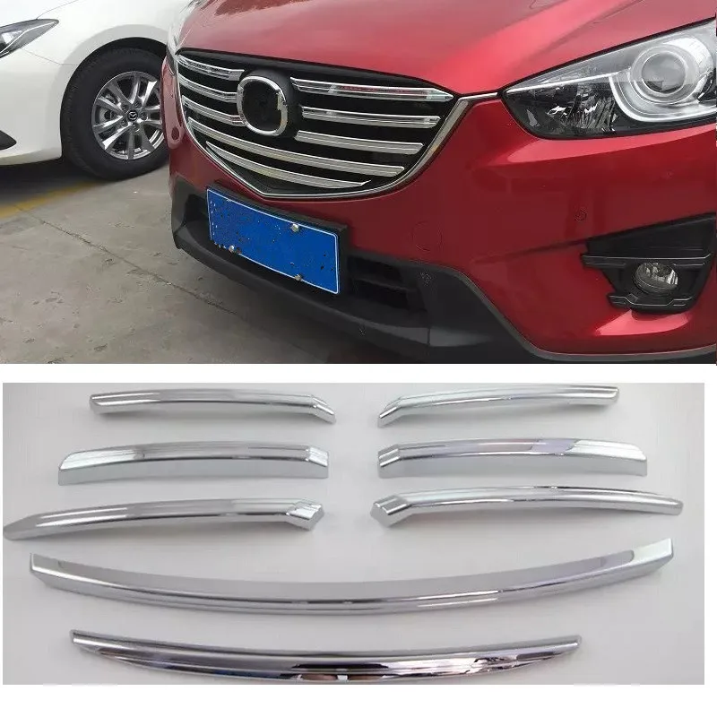 

CAR STYLING CHROMIUM STYLING EXTERIOR AUTO GRILL GRILLS COVER STICKERS FIT FOR MAZDA CX-5 CX5 2015 2016 COVERS