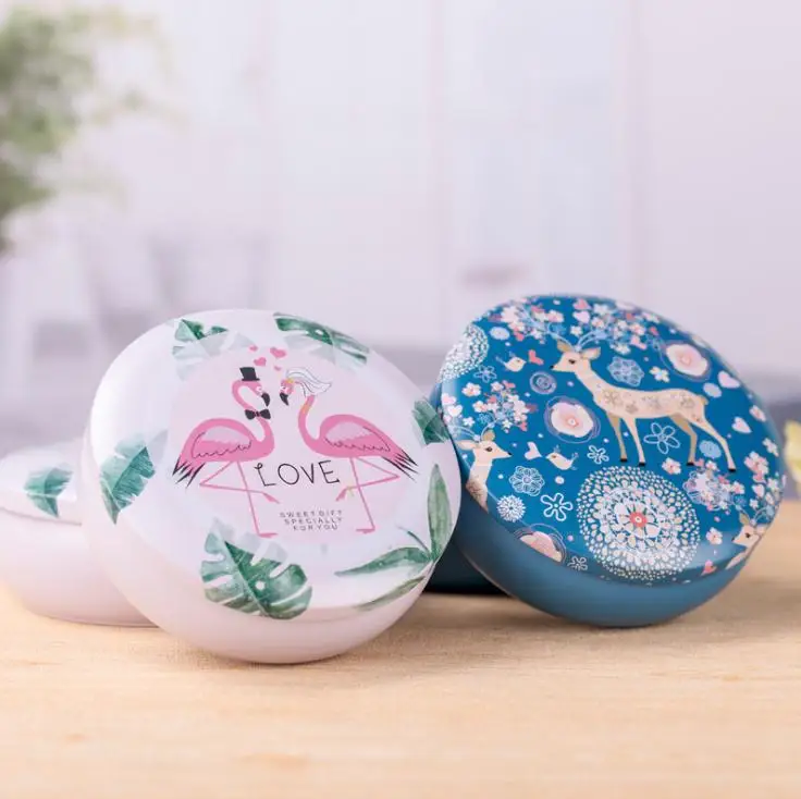 Tinplate Candle Jar Candy Gift Box Empty Wedding Retro Small Deer Tin Can Drum Shape Metal Cute Round Storage Container