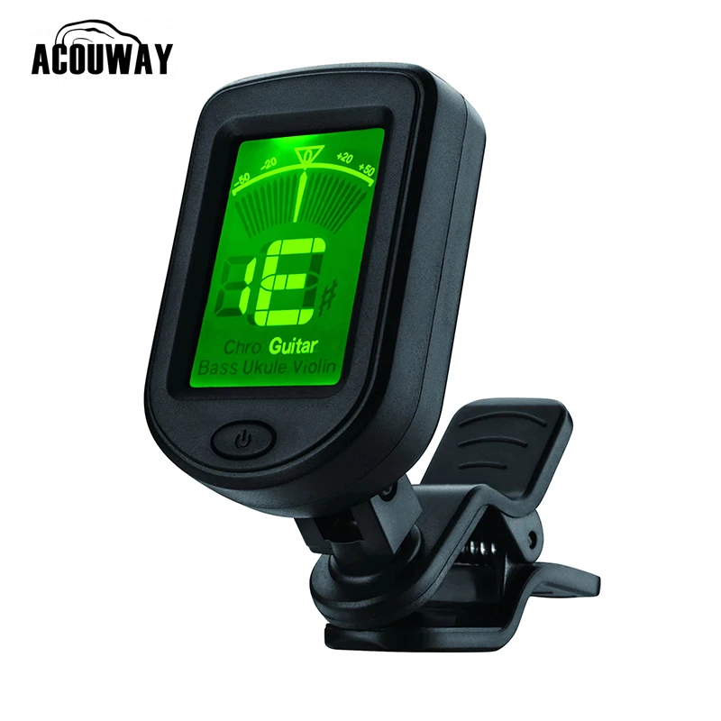 Acouway Guitar Ukulele Tuner Violin Bass Electronic Tuning Tuner Clip-On Chromatic Tuner 360 DegreeRotate With 5 Tuning Model