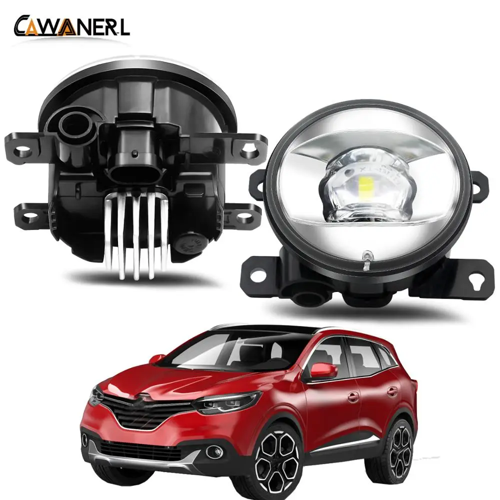 Fog Light Assembly Car Left + Right LED Lens Fog Lamp Daytime Running Light 30W H11 12V For Renault Kadjar 2015 2016 2017 2018