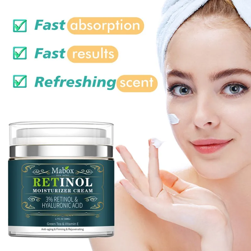 

50g Face Retinol Cream Moisturizer Anti Aging HyaRuronic ACID Wrinkle Removal Moisturizing Hydrating Nourishing Korean Skin Care