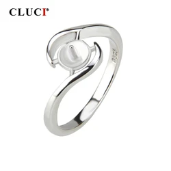 CLUCI 925 Sterling Silver Symmetrical Design Pearl Ring for Women Party Jewelry Simple Fashion Rings Jewelry For Women SR1029SB