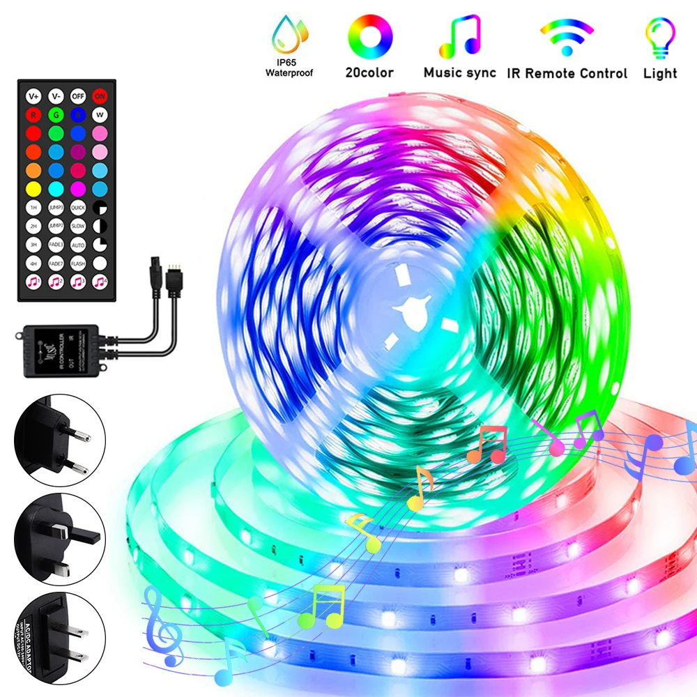 

IP65 LED Light Rope Music Sync Light Flexible RGB 5050 BackLight LED Strips 12V Night lights Luminous String Bedroom Decoration