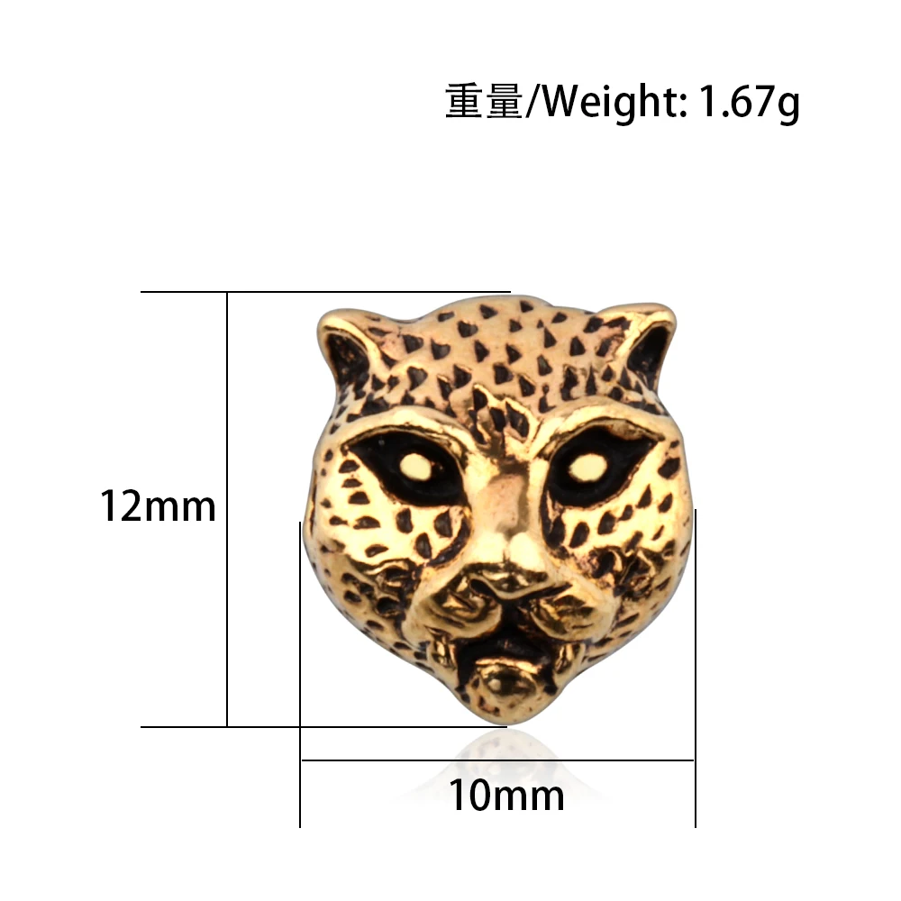 10pcs Six  Color Flower leopard Bead Spacer Bead Charms For Diy Beaded Bracelets Jewelry Handmade Making 12*10*2mm