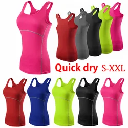 Women's Athletic Sleeveless vest Compression Quick Dry Yoga Sport Shirts Vest Tights Base Layer Gym Running Quick Dry Tank Top S