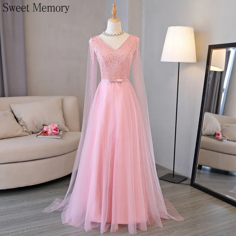 Vestidos de dama de honra personalizados para mulheres, rosa, vermelho, azul marinho, elegante, pérolas, laço, vestido de festa de casamento, vestidos longos de noite