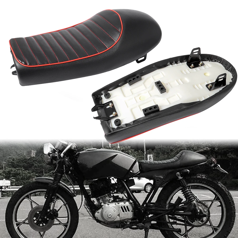 

Motorcycle PU Leather Vintage Cafe Racer Refit Flat Saddle Cushion for Universal CG125 GN CG CB200 CB30 CB400SS SR00 XJ XS KZ