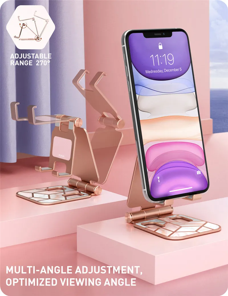 Adjustable Cell Phone Stand Holder I-Blason Phone Dock Multi Angle Compatible with Smart Phone For iPhone For Android Smartphone