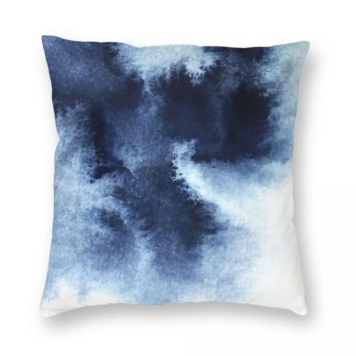 Indigo Nebula Blue Abstract Square Pillowcase Polyester Linen Velvet Pattern Zip Decor Sofa Seater Cushion Cover 45x45