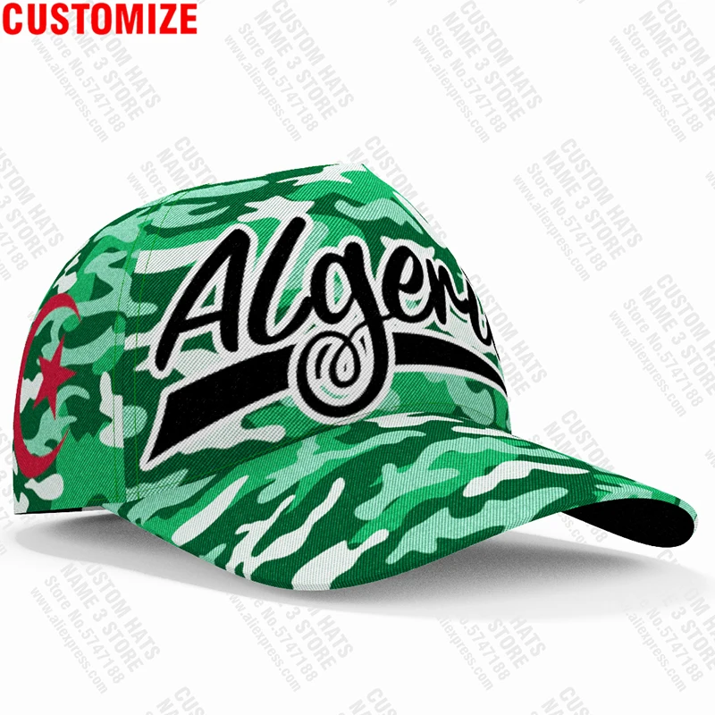 Algeria Baseball Cap Free Custom Name Number Dza Hat Islam Logo Arabic Algerie Arab Text Alger Travel Flag Algier Photo Headgear