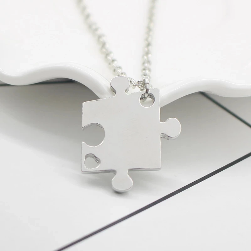 4 Piece Set Of Good Friends Series Hollow Love Puzzle Geometric Necklace Unisex Friendship BFF Pendant Jewelry Birthday Gift