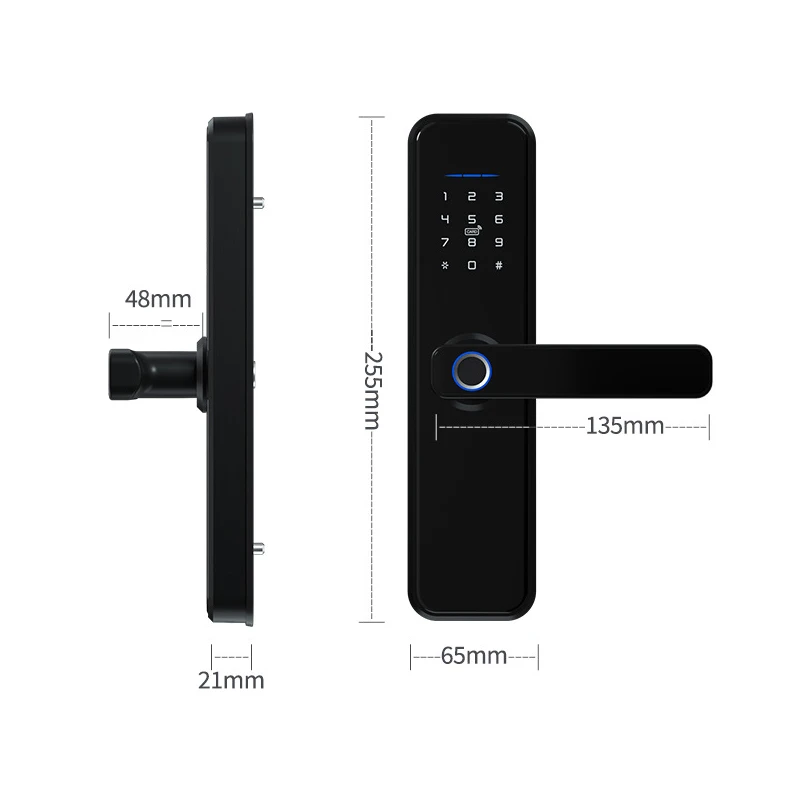 RAYKUBE-cerradura inteligente X5, dispositivo de cierre biométrico con huella dactilar, con WiFi, sin llave, con ocho voces en idioma