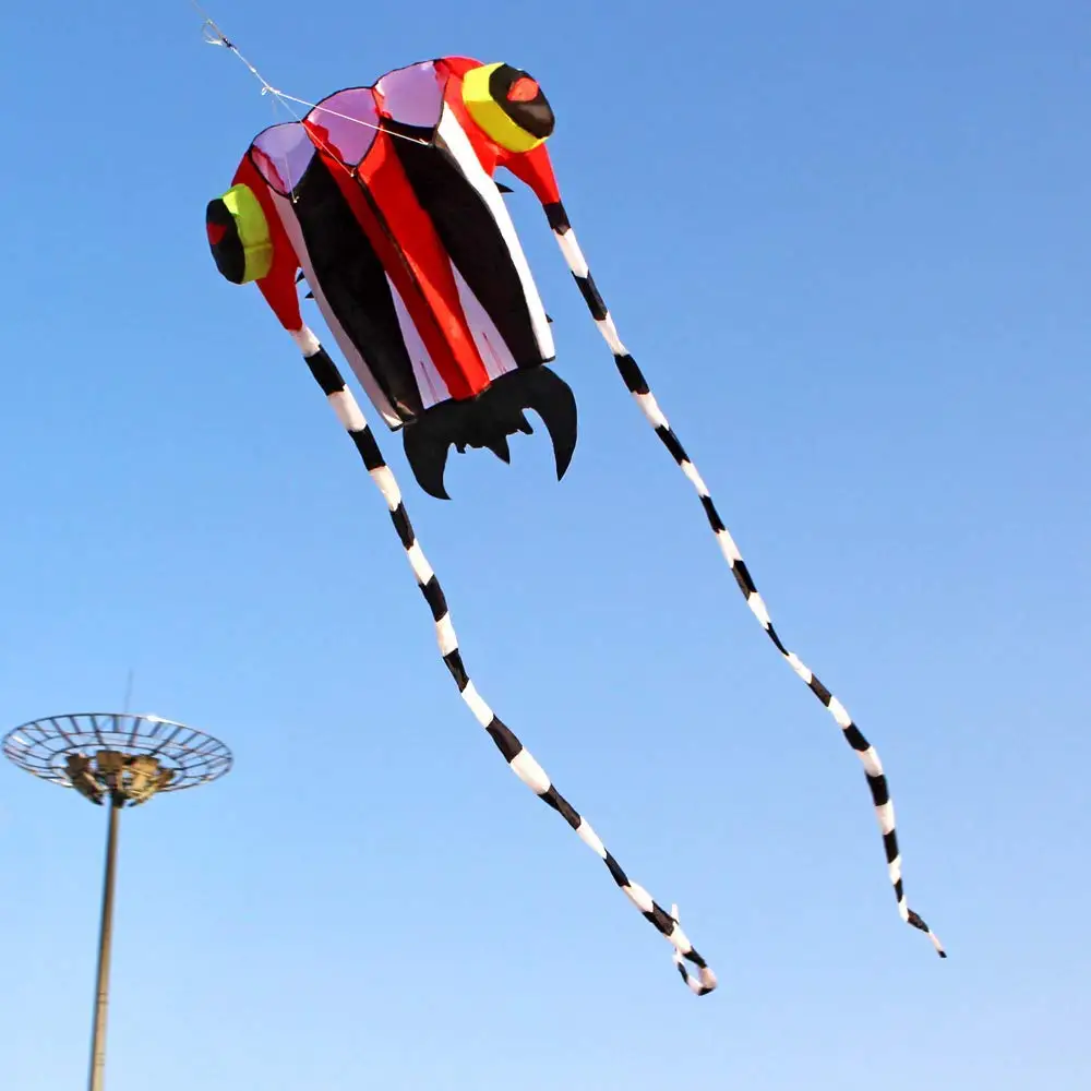 Latawiec-duży miękki latawiec Easy Flyer dla dzieci-kolorowy biały trylobit-jest duży! 30 cali szerokości z dwoma ogonami o długości 130 cala