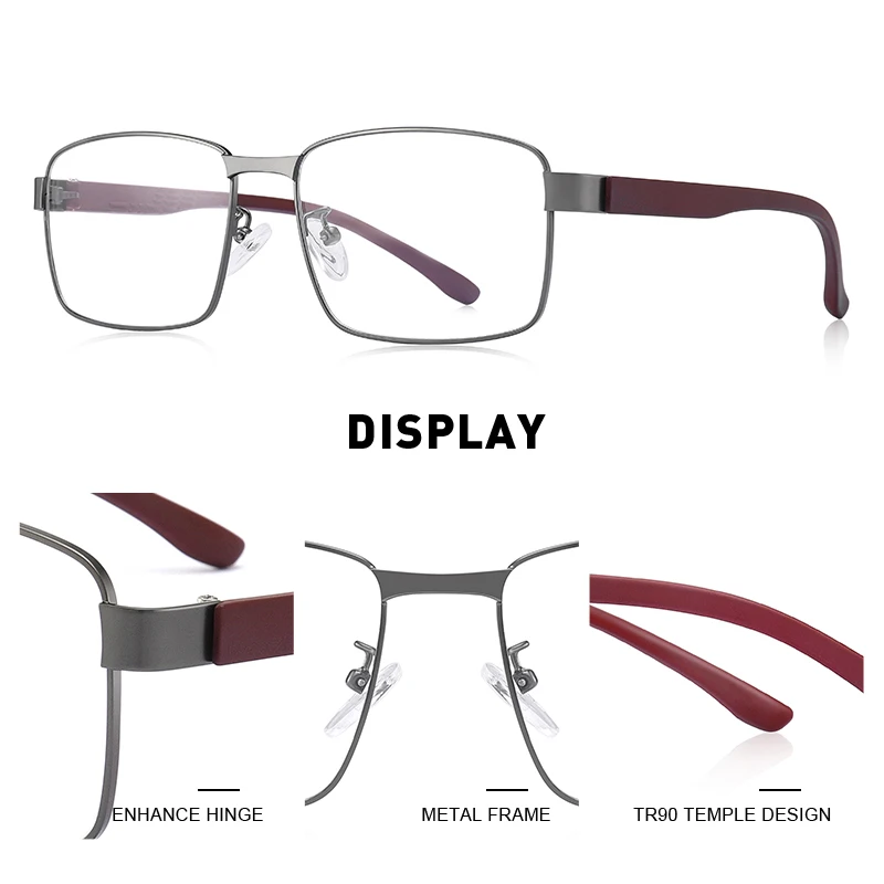 MERRYS DESIGN Men Business style Square Glasses Frame Male Myopia Prescription Eyeglasses TR90 Frame Titanium Alloy Legs S2105