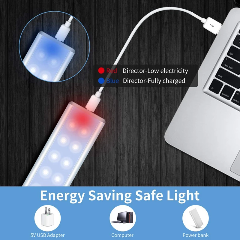 40 LED Motion Sensor Night Light Closet Light Under Cabinet Light USB Rechargeable Kitchen Night Light Lamp For Wardrobe Stairs